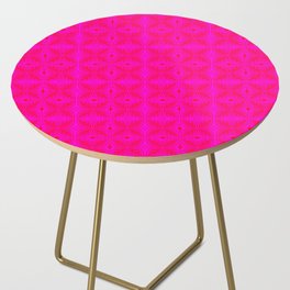 Retro Tropical Hot Pink and Red Monstera Leaves Side Table