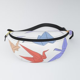 Japanese Origami paper cranes symbol of happiness, luck and longevity Fanny Pack