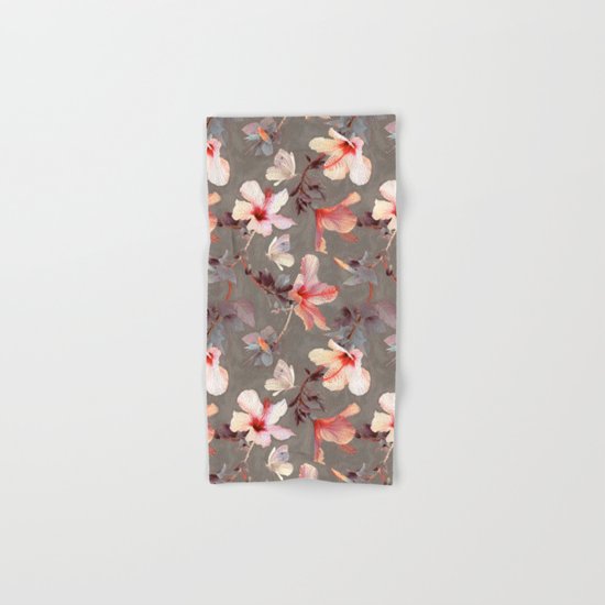 Coral Hibiscus Hand & Bath Towel