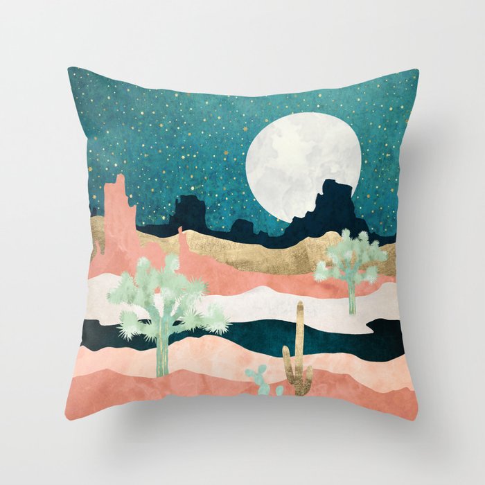 Desert Moon Vista Throw Pillow