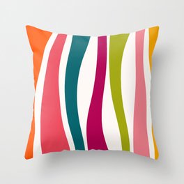 Retro Abstract Stripes Throw Pillow