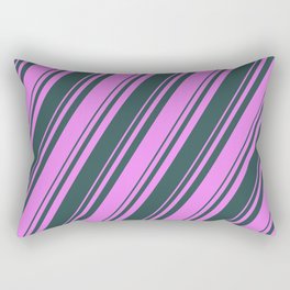 [ Thumbnail: Violet and Dark Slate Gray Colored Lines Pattern Rectangular Pillow ]