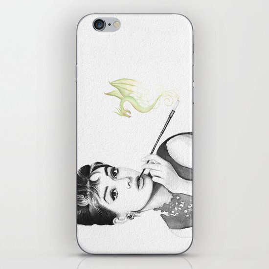 Audrey Hepburn and Her Dragon iPhone & iPod Skin
