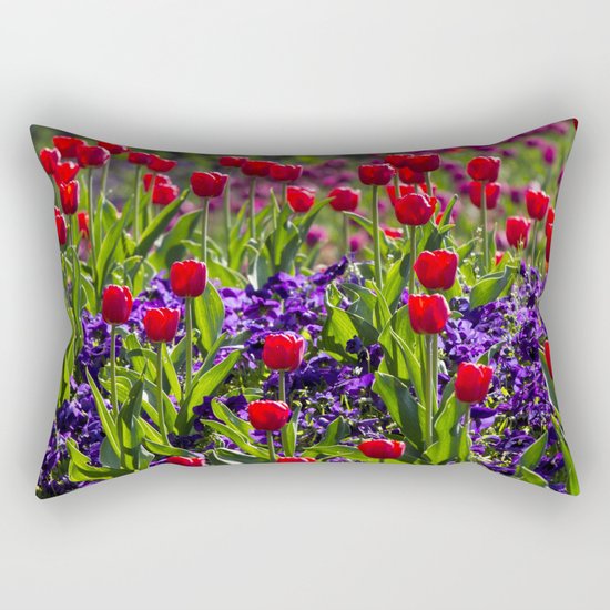 Spring Tulips Rectangular Pillow