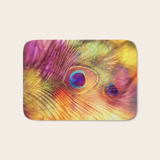 peacock feather Bath Mat