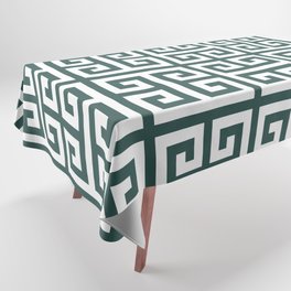 Greek Key (Dark Green & White Pattern) Tablecloth