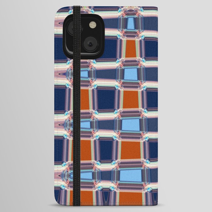 Red And Blue Geometric Abstract iPhone Wallet Case