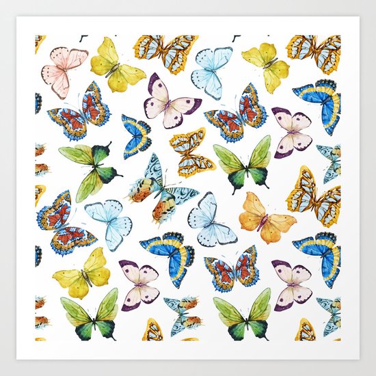 Butterfly Pattern 02 Art Print
