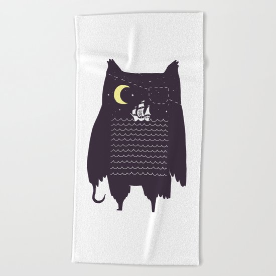 Pirate owl Beach Towel