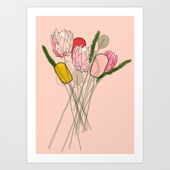 Banksia Party Art Print By Katrinagoulder Society6