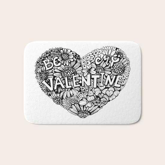 Floral heart Bath Mat
