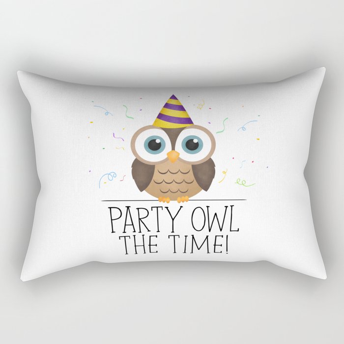 Party Owl The Time Rectangular Pillow