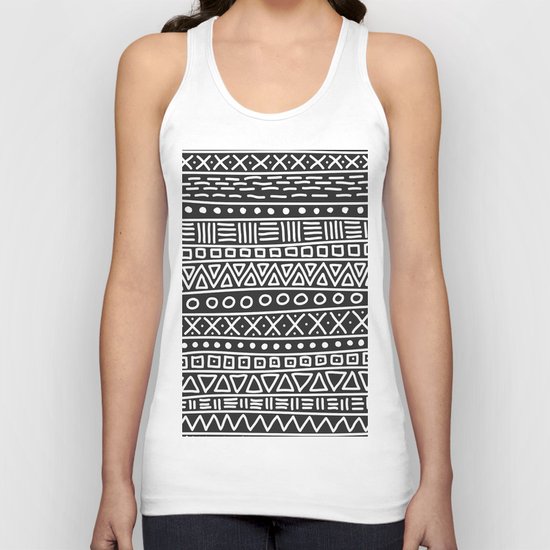 Geometric Doodle Plaid Unisex Tank Top