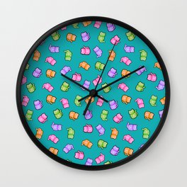 Cat Gummies Wall Clock | Pattern, Gummy, Gummybear, Cat, Catpattern, Digital, Kawaicat, Kawaiicandy, Gummyanimal, Cuteanimal 