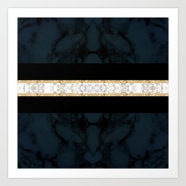 Midnight Blue Marble with Gold Glitter Ribbon Art Print | Mugsrugs, Homedecor, Blankets, Towels, Backpacks, Phonecasesskins, Laptopsleeves, Duvetcomforters, Floorpillows, Clocks 