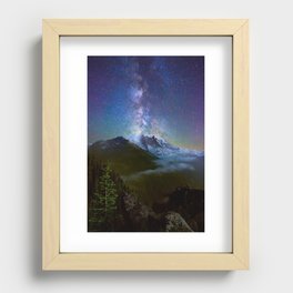 Milky Way Over Mount Rainier Recessed Framed Print