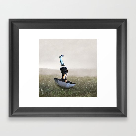 Umbrella melancholy Framed Art Print