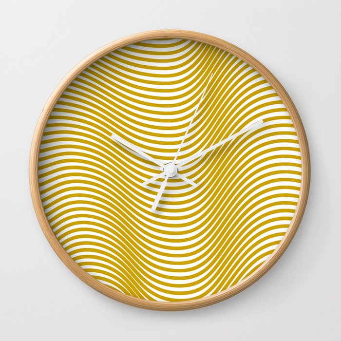 Golden Waves Wall Clock