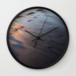 Smooth running water at the beach in Costa Rica during sunset Wall Clock