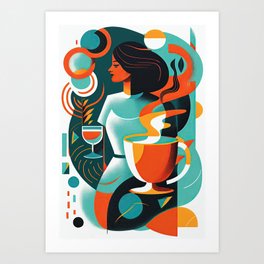 Woman and Cocktail Abstract Art #31 Art Print