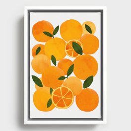 mediterranean oranges still life  Framed Canvas