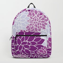 Purple Dahlia Flowers   Backpack | Graphicdesign, Purple, Flowers, Colorful, Nature, Pattern, Trendy, Flower, Blackdahlia, Pink 