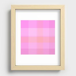 Amera - Geometric Modern Minimal Colorful Retro Summer Vibes Art Design in Pink Recessed Framed Print