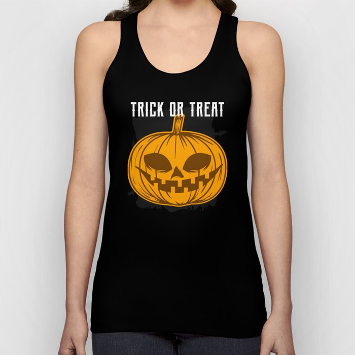 Trick or Treat Mean Pumpkin Naughty Tank Top