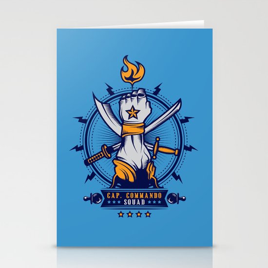 CAP. COMMANDO TEAM Stationery Cards