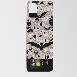 Spooky Season Pattern - Black & White Android Card Case