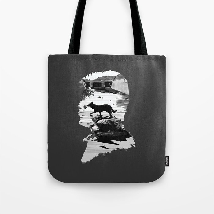 Stalker Dog Scene Silhouette Tote Bag