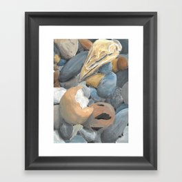 Skull and Eggshell Framed Art Print