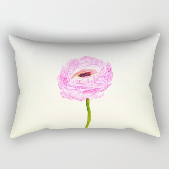 pink cultivited buttercup, Ranunculus Rectangular Pillow