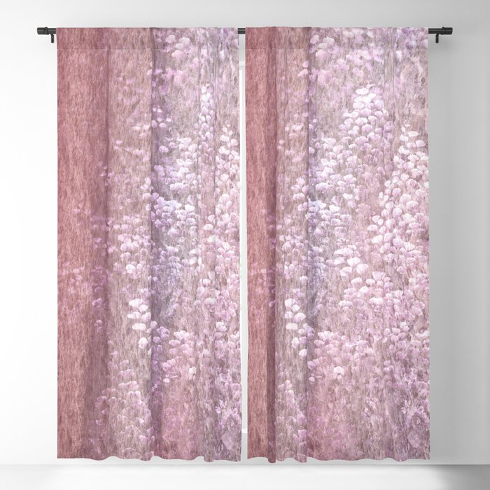 rusty pink shimmering ivy wall Blackout Curtain