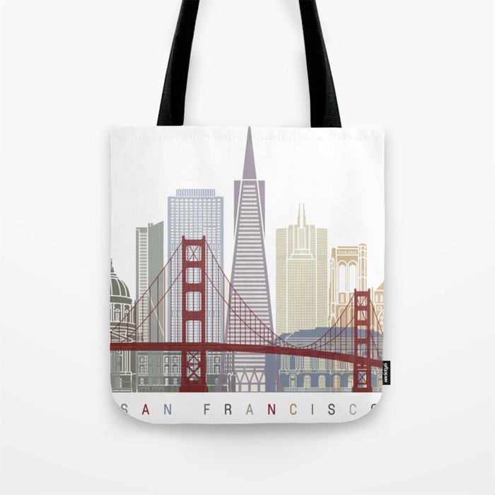 San Francisco skyline poster Tote Bag