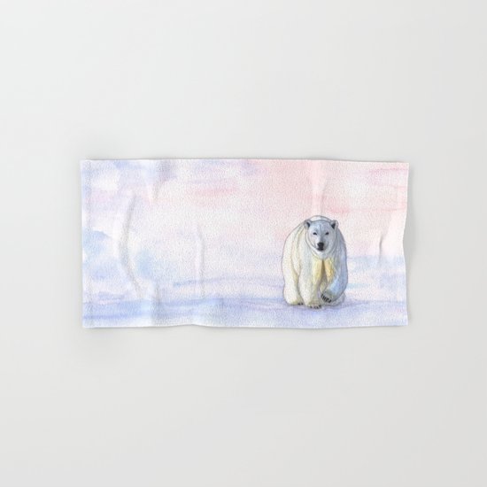 Polar bear in the icy dawn Hand & Bath Towel