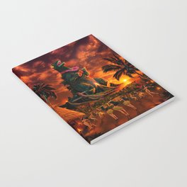 Rocking the Island - Tiki Art Hula Godzilla Notebook