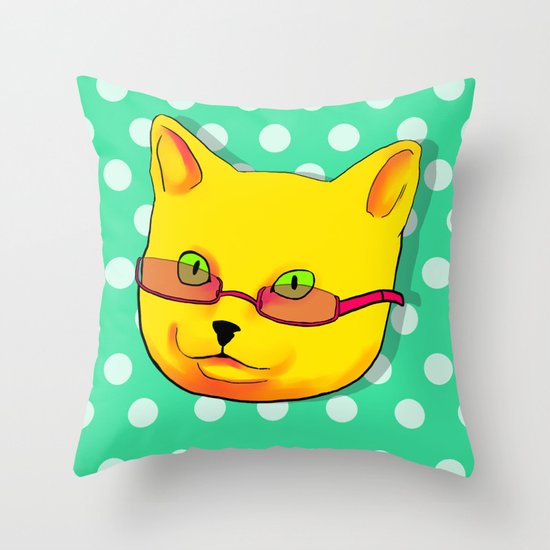 Pop Cat Throw Pillow