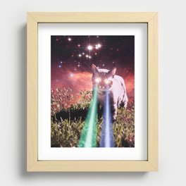 Mega Space Cat Rising Recessed Framed Print