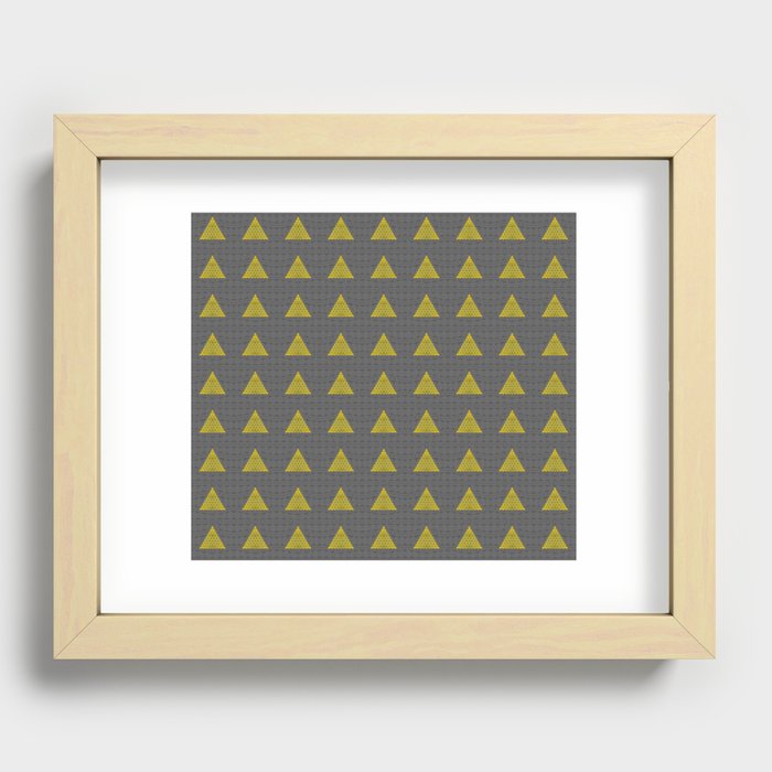 Minimalist Fractal Triangle Print Recessed Framed Print