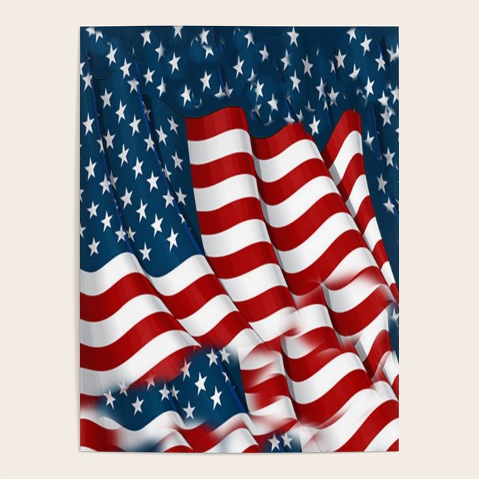ORIGINAL AMERICANA FLAG ART "STARS N' BARS" PATTERNS Poster by
