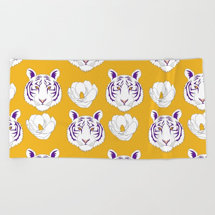 LSU yellow Beach Towel