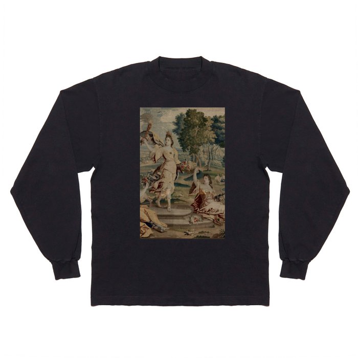 Antique 17th Century Goddess Ceres Flemish Tapestry Long Sleeve T Shirt