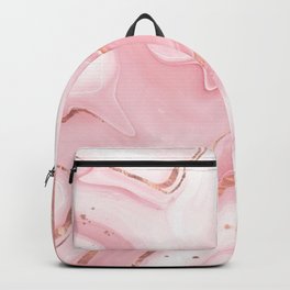 pink golden white  marble Backpack