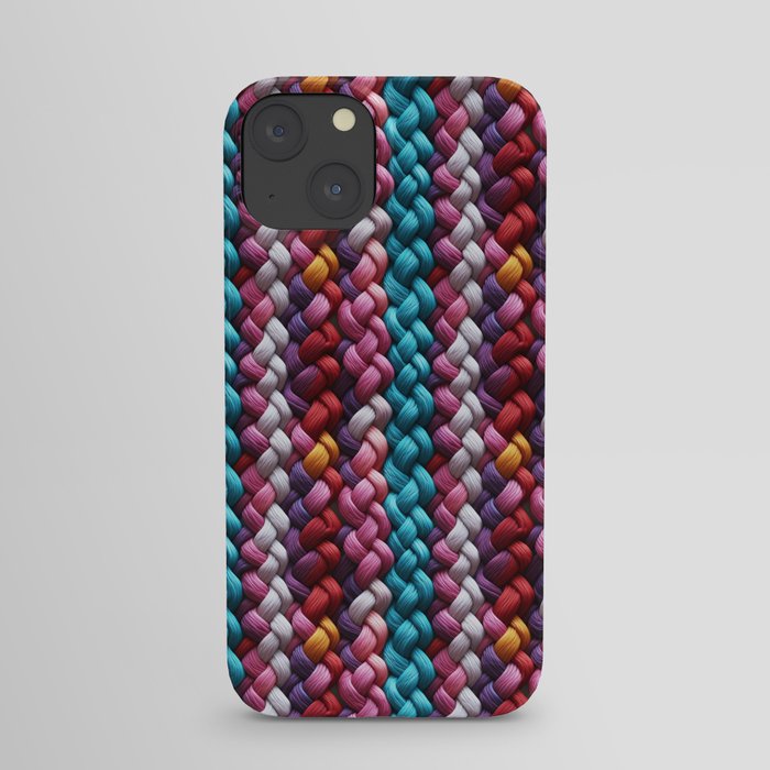 Colorful braided yarn design iPhone Case
