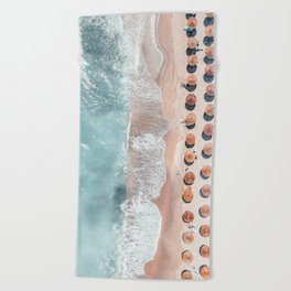 People Beach Print, Beach Print, Aerial Beach Print, Sea Beach Print, Ocean Art, Beach Umbrellas Beach Towel