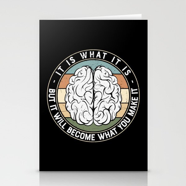 Vintage Brain Motivational Quote Stationery Cards