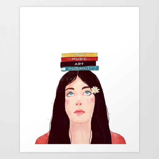 Book girl Art Print