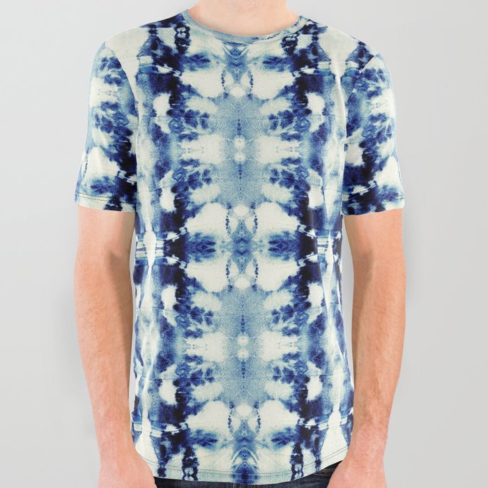 Tie Dye Blues All Over Graphic Tee