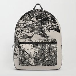 Melbourne - Australia - City Map Black and White Backpack